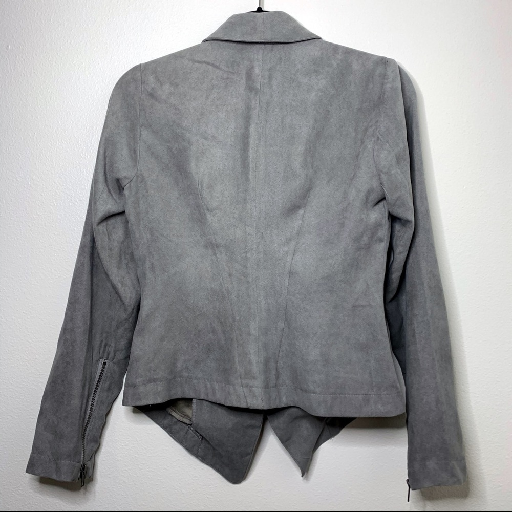 Rampage | Grey Asymmetrical Faux Suede Jacket - S - Picture 3 of 9